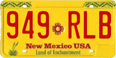 NM license plate 949RLB