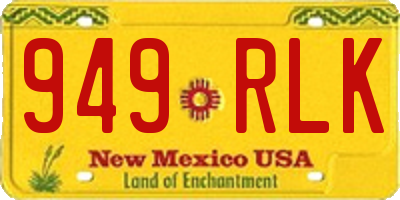 NM license plate 949RLK