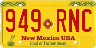 NM license plate 949RNC