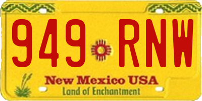NM license plate 949RNW