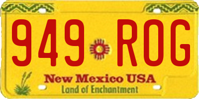 NM license plate 949ROG