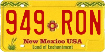 NM license plate 949RON