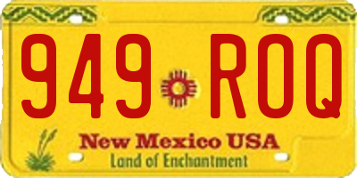 NM license plate 949ROQ