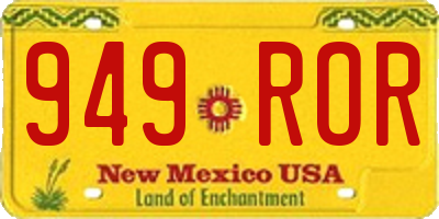 NM license plate 949ROR