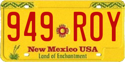 NM license plate 949ROY