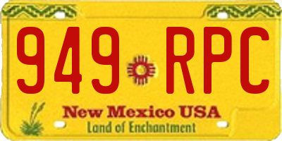 NM license plate 949RPC