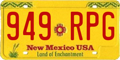 NM license plate 949RPG