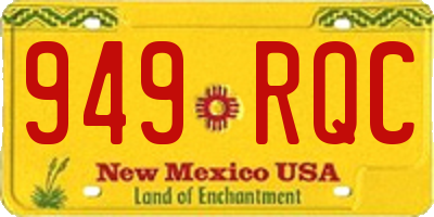 NM license plate 949RQC