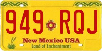 NM license plate 949RQJ