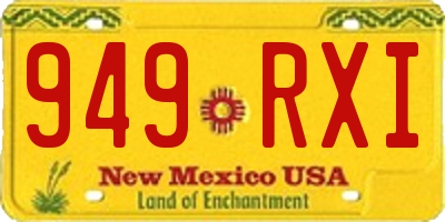 NM license plate 949RXI