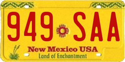 NM license plate 949SAA