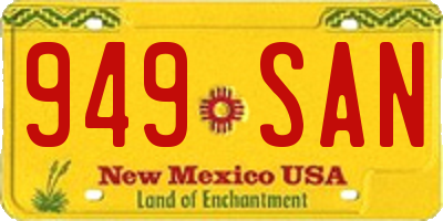 NM license plate 949SAN