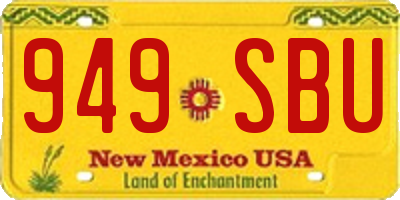 NM license plate 949SBU