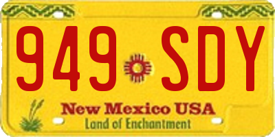 NM license plate 949SDY