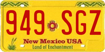NM license plate 949SGZ