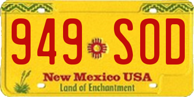 NM license plate 949SOD