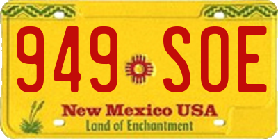 NM license plate 949SOE