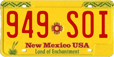 NM license plate 949SOI