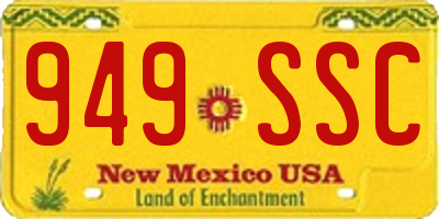 NM license plate 949SSC