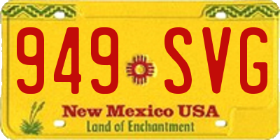 NM license plate 949SVG
