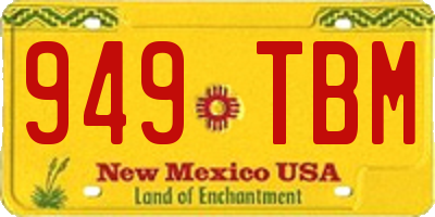 NM license plate 949TBM