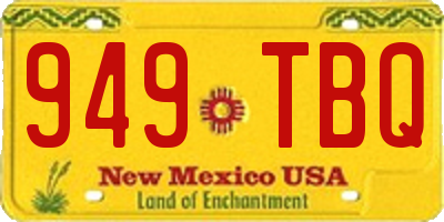 NM license plate 949TBQ