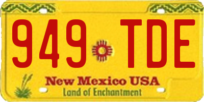 NM license plate 949TDE