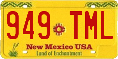 NM license plate 949TML