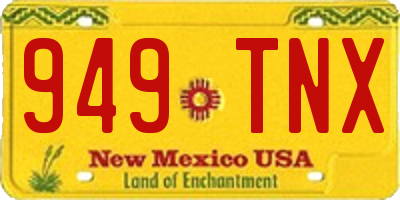 NM license plate 949TNX