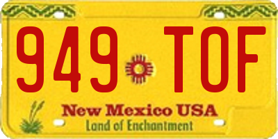 NM license plate 949TOF