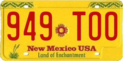 NM license plate 949TOO