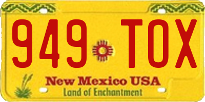 NM license plate 949TOX