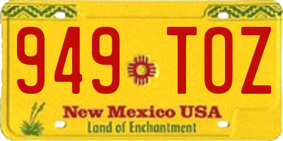 NM license plate 949TOZ
