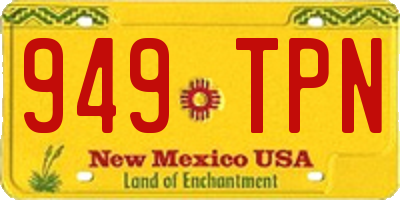 NM license plate 949TPN