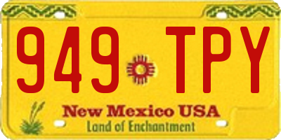 NM license plate 949TPY