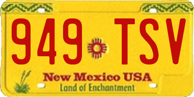 NM license plate 949TSV