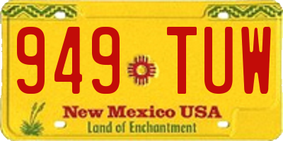 NM license plate 949TUW