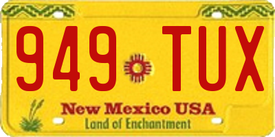 NM license plate 949TUX