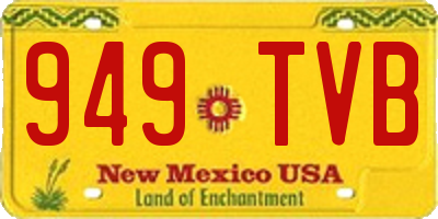 NM license plate 949TVB