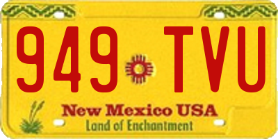 NM license plate 949TVU