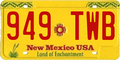 NM license plate 949TWB