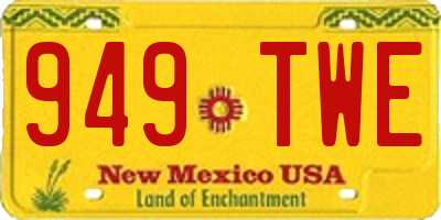 NM license plate 949TWE