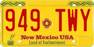 NM license plate 949TWY