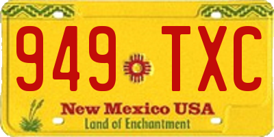 NM license plate 949TXC
