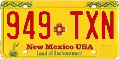 NM license plate 949TXN