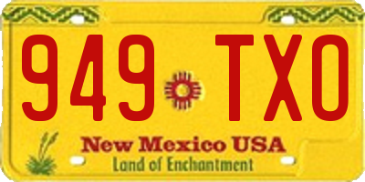 NM license plate 949TXO
