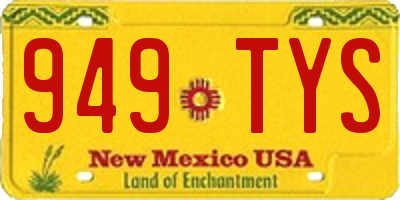 NM license plate 949TYS