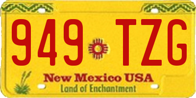 NM license plate 949TZG