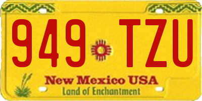 NM license plate 949TZU