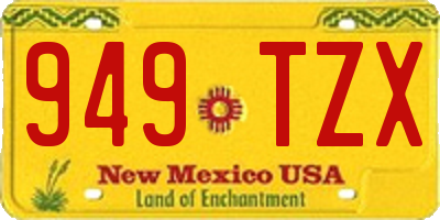 NM license plate 949TZX